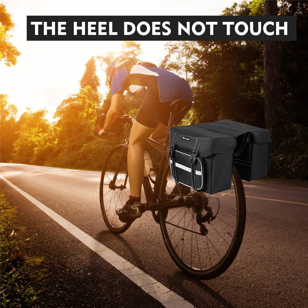 Túi đôi Pannier gắn yên xe đạp bằng Polyester sức chứa lớn 28L chống mài mòn chống nước phản quang