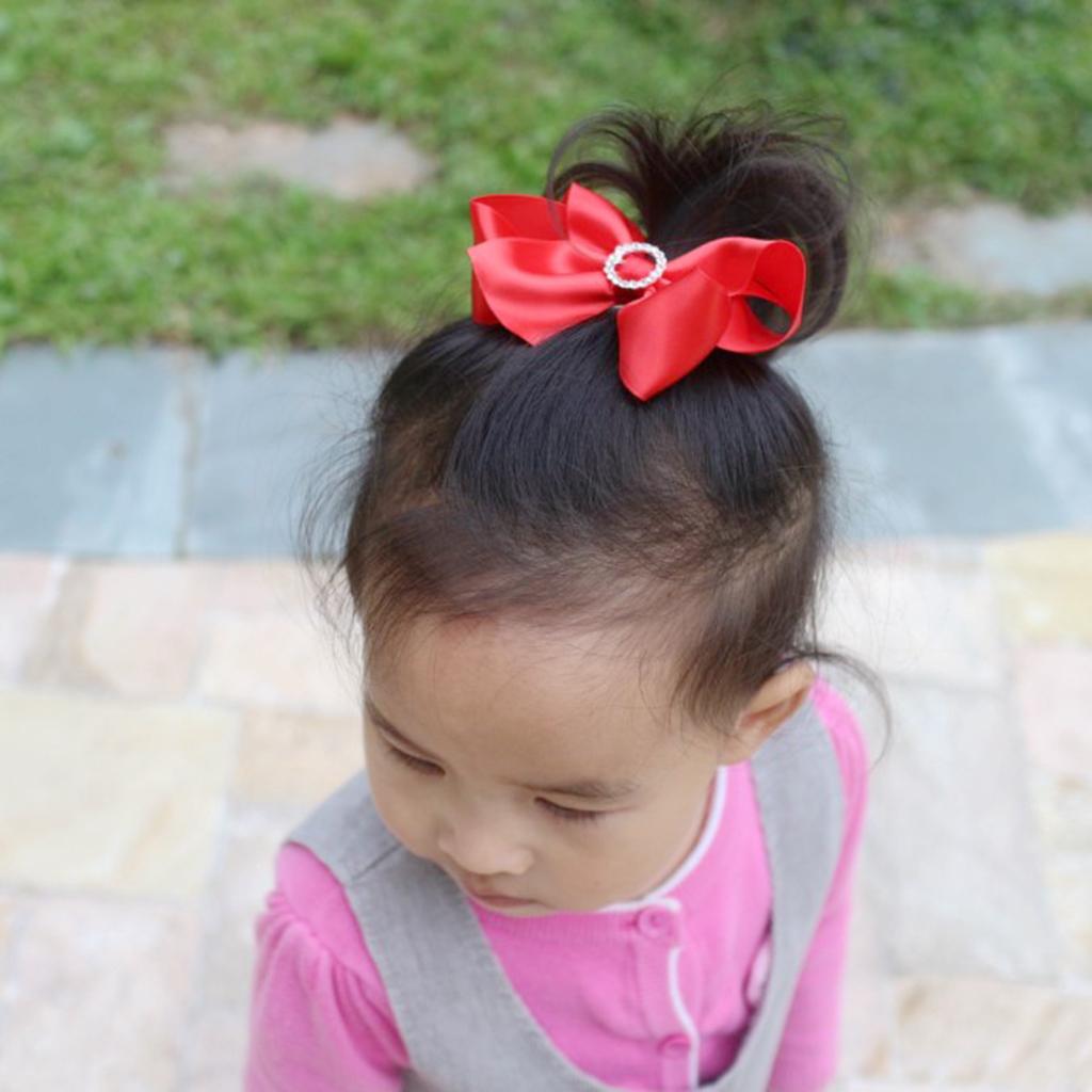 Kids Baby Bow Hairpins Hair Clip Kids Barrette Hair Accessories Red