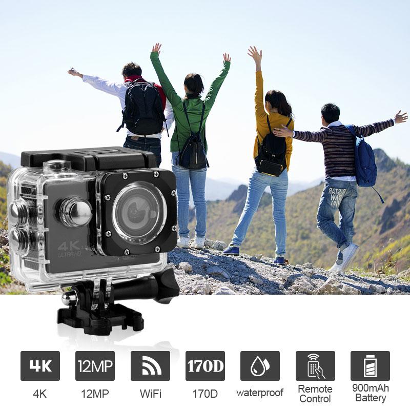 Camera thể thao mới F60R với điều khiển từ xa và camera thể thao chống thấm WiFi, góc nhìn có thể điều chỉnh