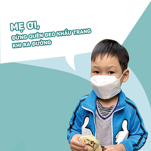 Khẩu trang trẻ em Virus Off - Ohki Nhật Bản thiết kế 3D ôm sát mặt NV-99A 3 miếng