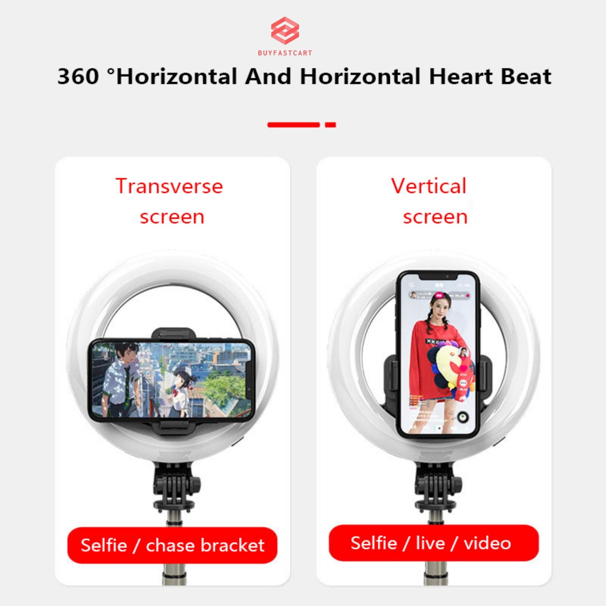 Gậy tự sướng chống rung Buyfastcart L07 kiểu gimbal tripod dùng cho điện thoại, selfie chụp ảnh bằng remote Bluetooth 4.0 không dây có đèn LED 16cm siêu sáng - Hàng chính hãng