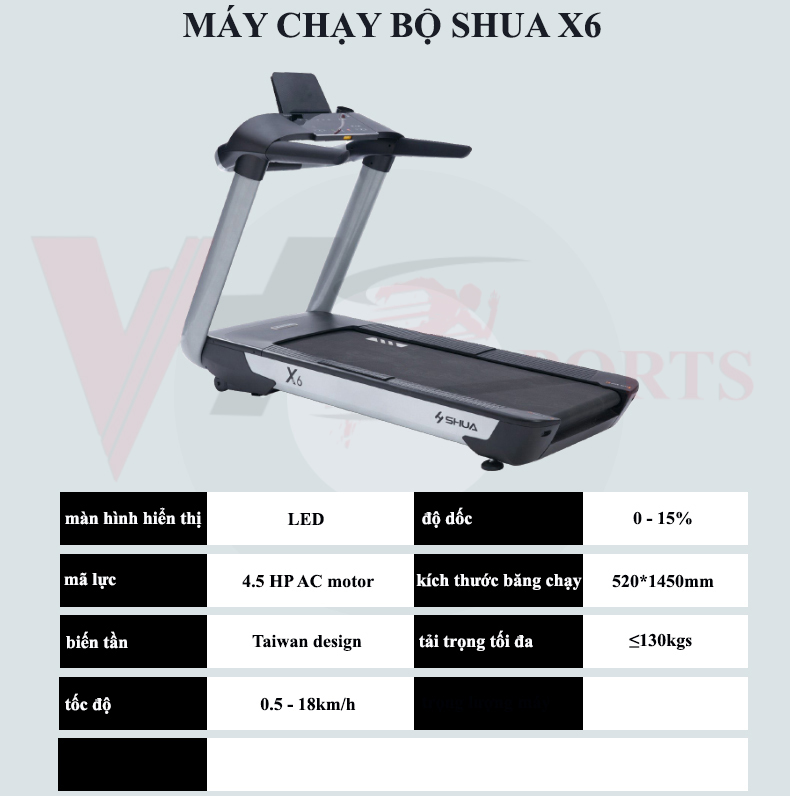 máy chạy bộ SHUA X6 mã SH-T6700A