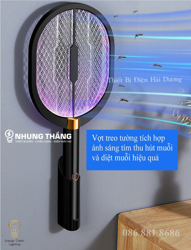 Vợt Bắt Muỗi XQN-898 Kiêm Đèn Thu Hút Muỗi , Diệt Muỗi Để Bàn , Treo Tường Tiện Lợi - 3 Lớp Lưới