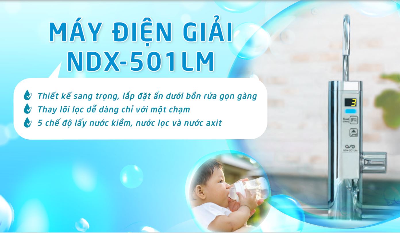 OSG - Máy Tạo Nước Điện Giải Ion Kiềm Giàu Hydro NDX-501LM - Hàng Nhập Khẩu Chính Hãng