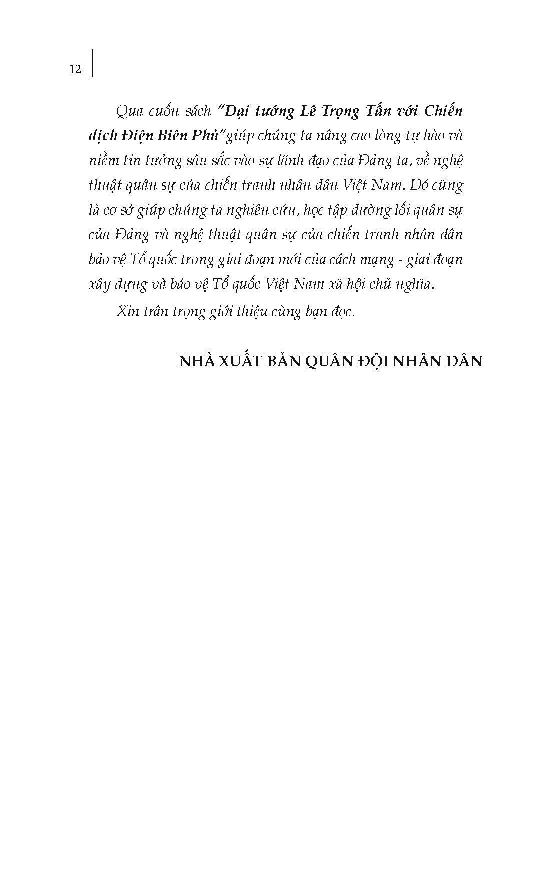Đại Tướng Lê Trọng Tấn Với Chiến Dịch Điện Biên Phủ (Hồi Ký)