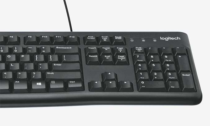 Bộ bàn phím chuột vi tính Logitech MK240 - Bàn phím có kích thước đầy đủ