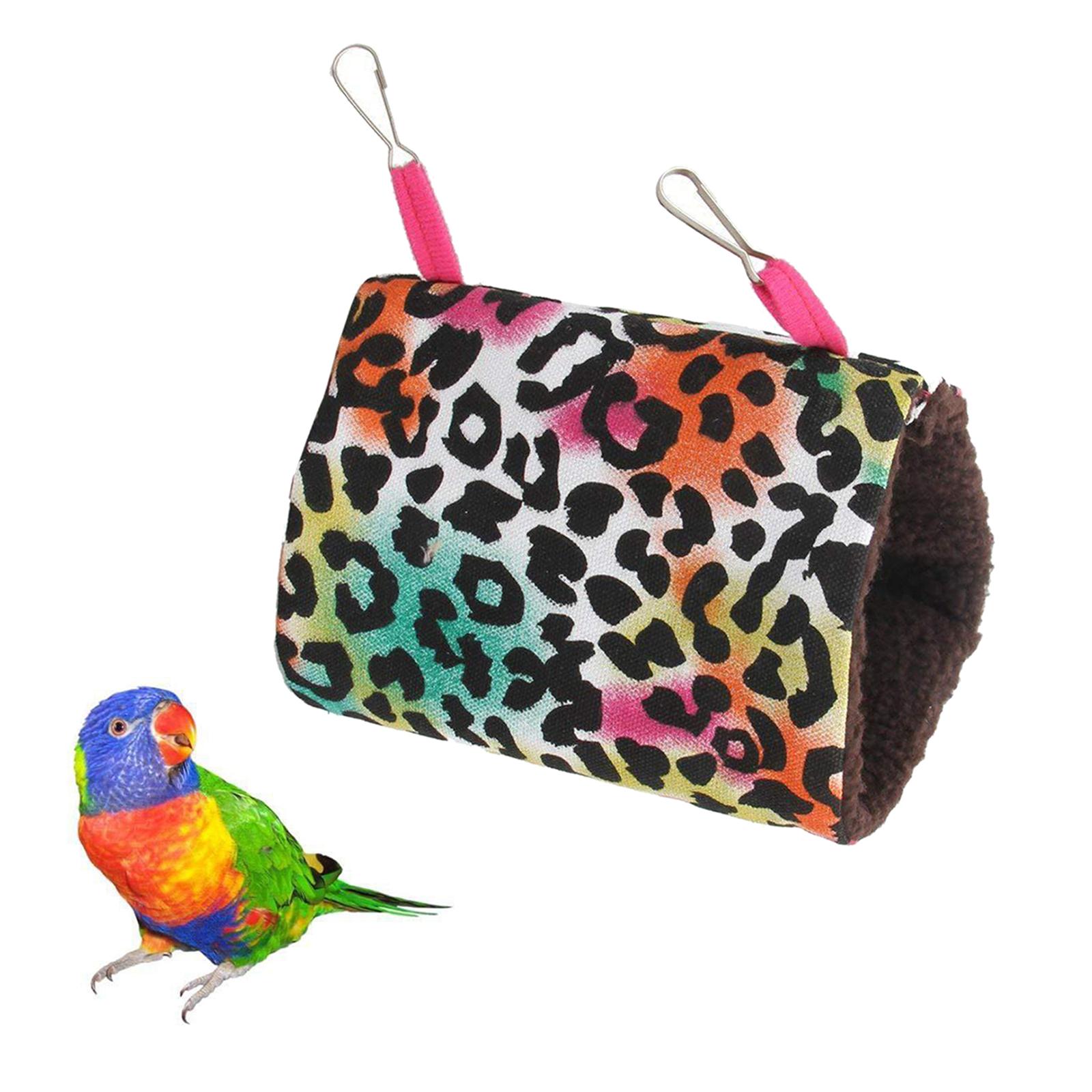 Pet Bird Parrot Budgie Hammock Cage Hut Tent Bed Hanging Cave Bed Leopard S