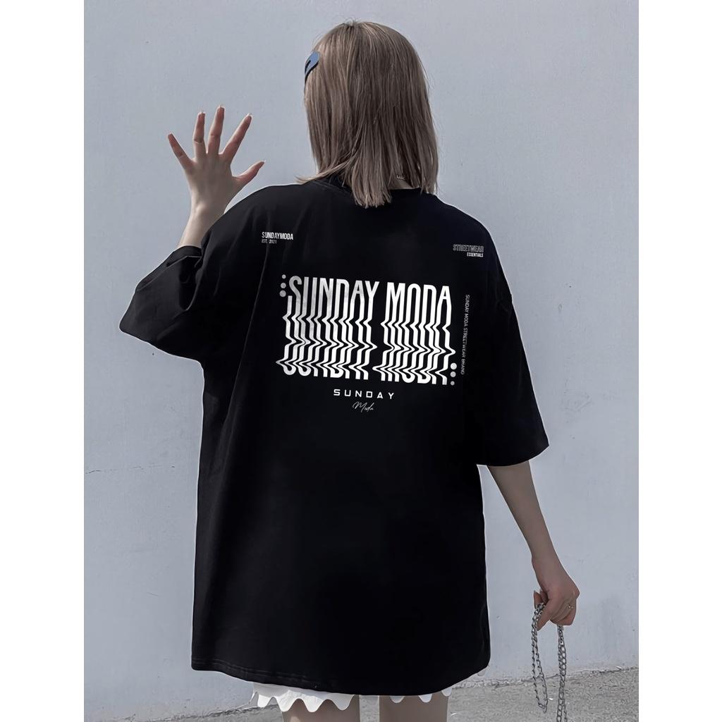Áo Thun Unisex SUNDAY Moda Typo Đen Nam Nữ In Hình 100% Cotton - Local Brand Chính Hãng