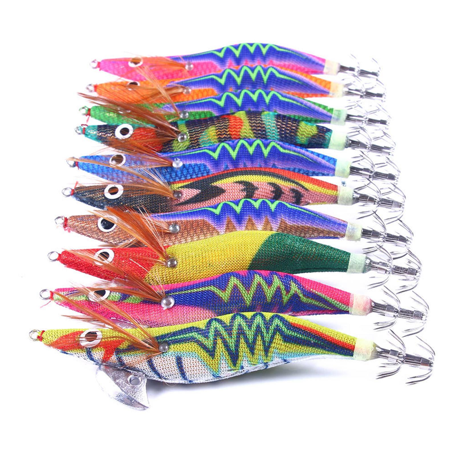 10x Luminous Squid Jig Hooks Squid Jig Lures Glow in The Dark Fishing Hook