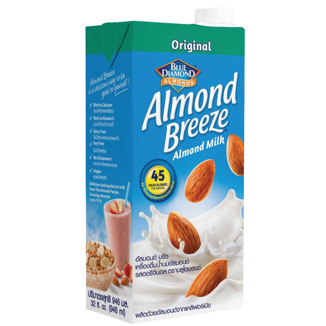 Sữa hạt hạnh nhân ALMOND BREEZE NGUYÊN CHẤT Hộp 946ml - Sản phẩm của TẬP ĐOÀN BLUE DIAMOND MỸ - Đứng đầu về sản lượng tiêu thụ tại Mỹ