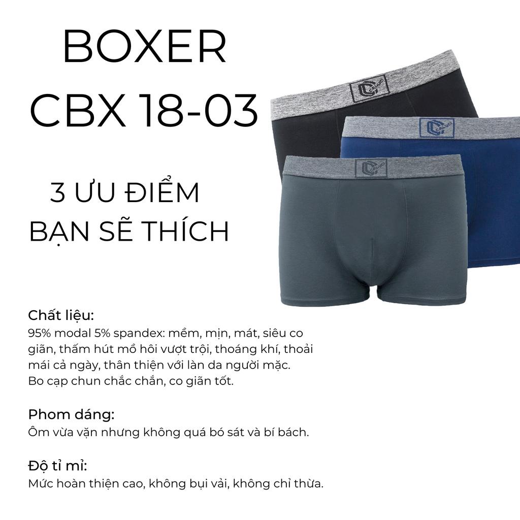 Quần lót nam Boxer vải sợi sồi modal mềm mịn siêu co giãn thấm hút mồ hôi tốt thoáng khí ADINO mã CBX18-03