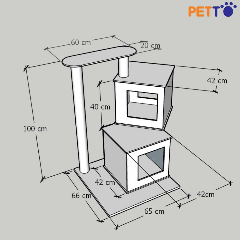 Nhà Cây Cho Mèo Hình Hộp 2 Tầng CT017