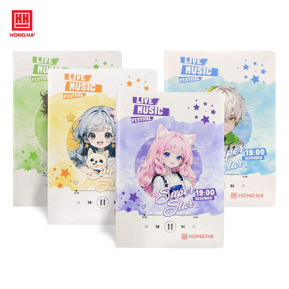 Vở kẻ ngang 120 trang Hồng Hà Sao Mai Live Music định lượng 55-57gsm - 1695