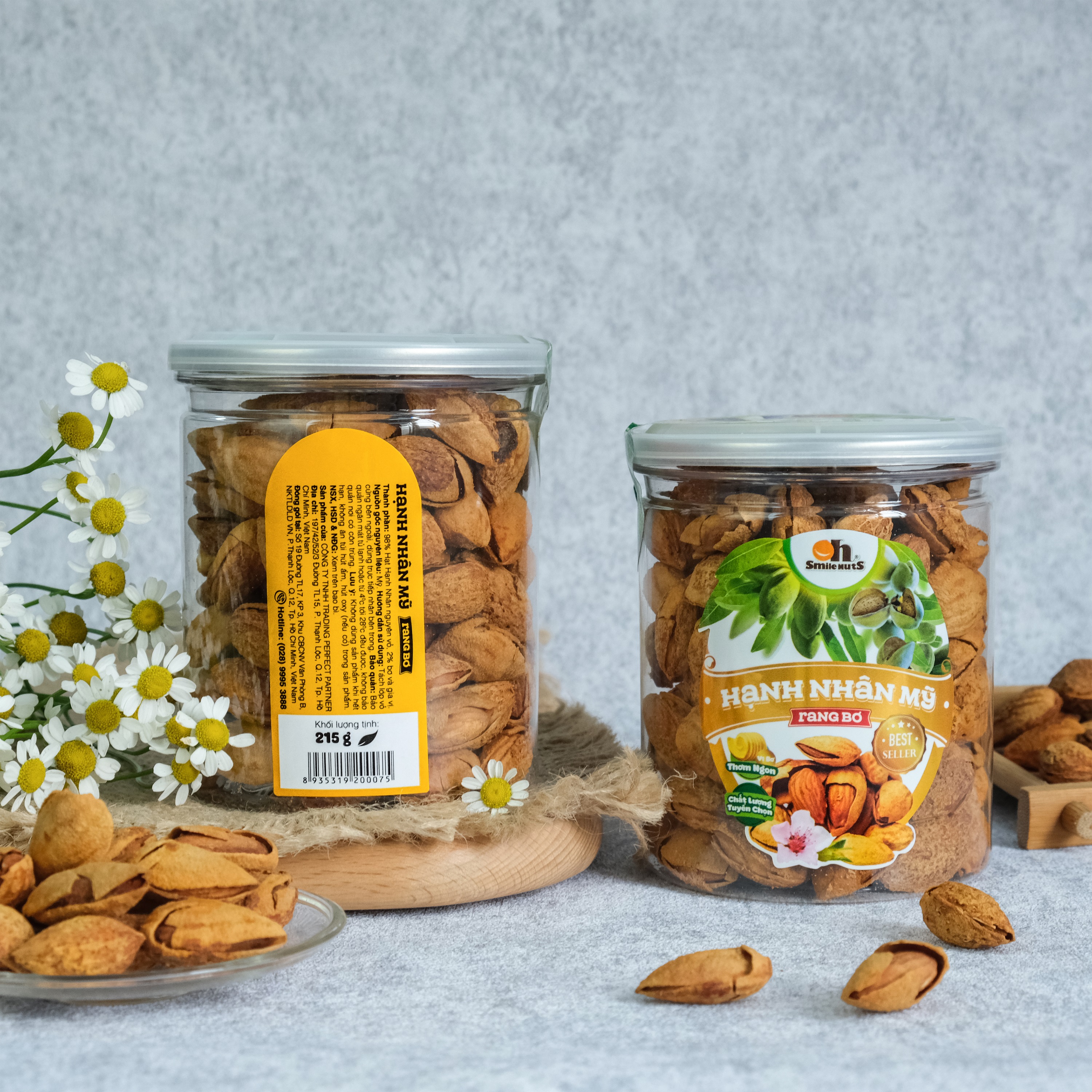 Hạt Hạnh Nhân Mỹ Rang Bơ Smile Nuts | 100% nhập khẩu từ Mỹ, thơm ngon, giòn béo