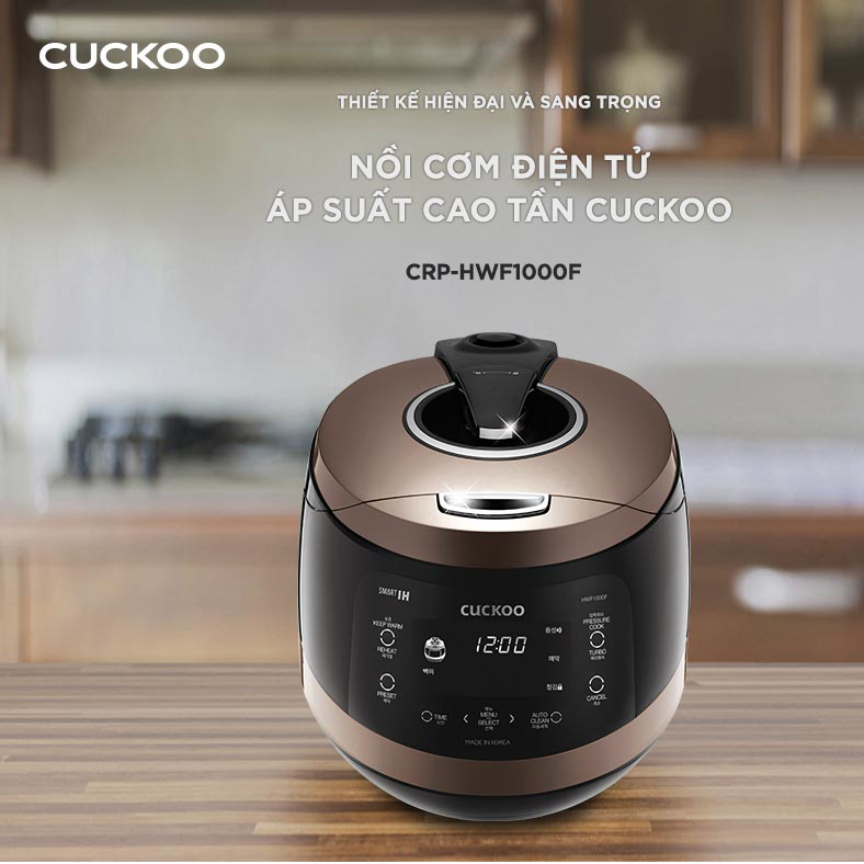 Nồi Cơm Điện Áp Suất Điện Tử Cao Tần Cuckoo CRP-HWF1000F 1,8L - Hàng chính hãng