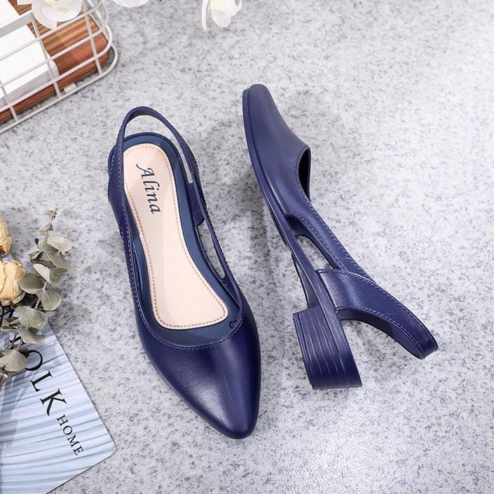 Sandal nữ, giày nữ thời trang Alina công sở cao 3.5p chất dẻo nhiều màu