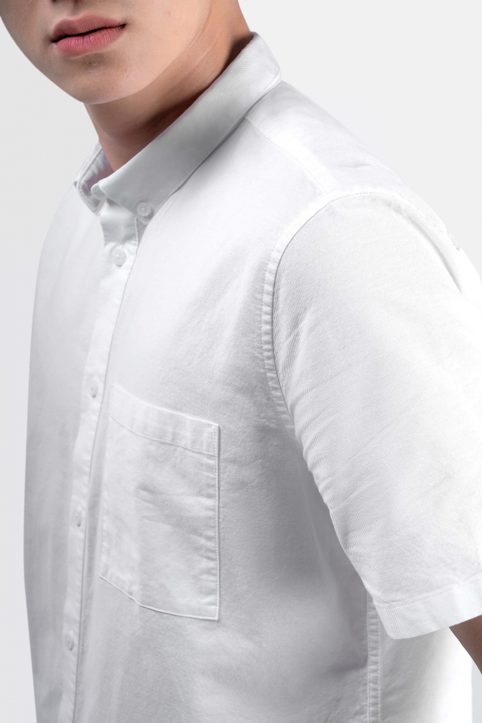 ÁO SƠ MI NAM TAY NGẮN OXFORD ROUTINE FORM FITTED - 10F22SHS002CR1 | LASTORE MENSWEAR