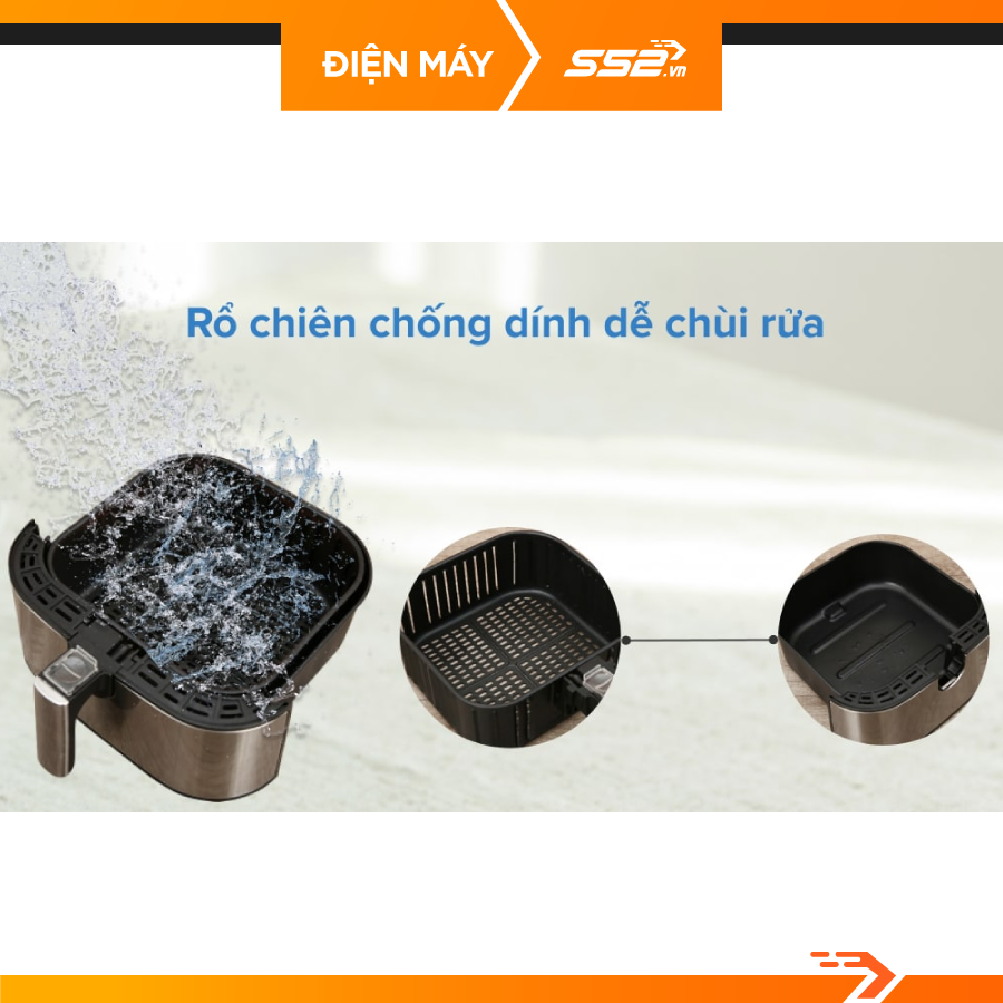 Nồi chiên không dầu Kalite Q5 dung tích 5,5L chiên gà, khoai tây chiên đa năng - Hàng chính hãng