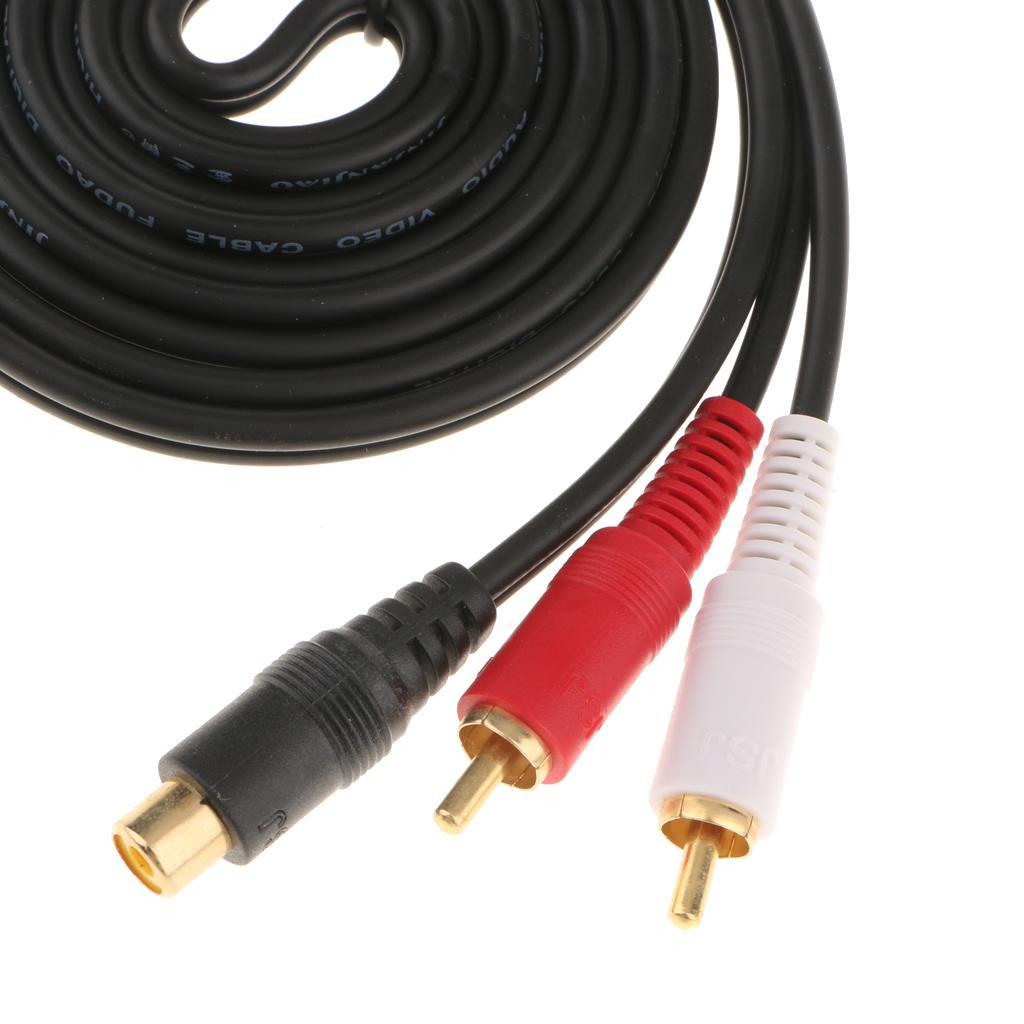 RCA Female To 2RCA Male Gold Plated Audio Adapter Y Splitter Cable 0.2meter