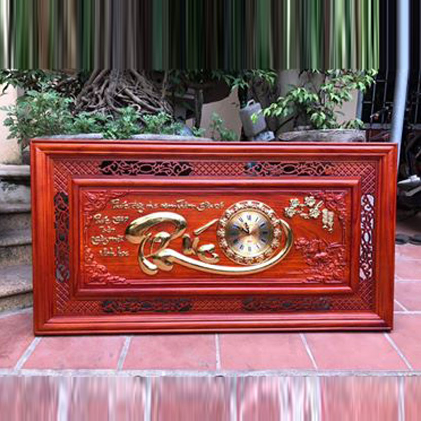 Tranh Đồng Hồ Chữ Phúc Thư Pháp 67 x 127