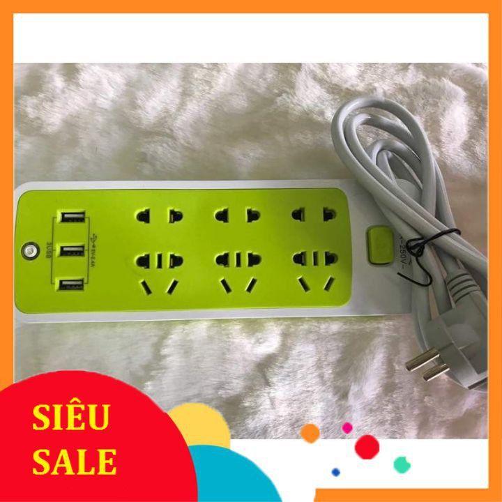 Ổ Cắm Điện Đa Năng 6 Phích Và 3 Cổng Sạc USB Còn Hàng