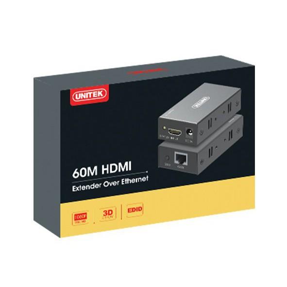 Bộ nối dài HDMI 60m to Lan Unitek V100 A - HÀNG CHÍNH HÃNG