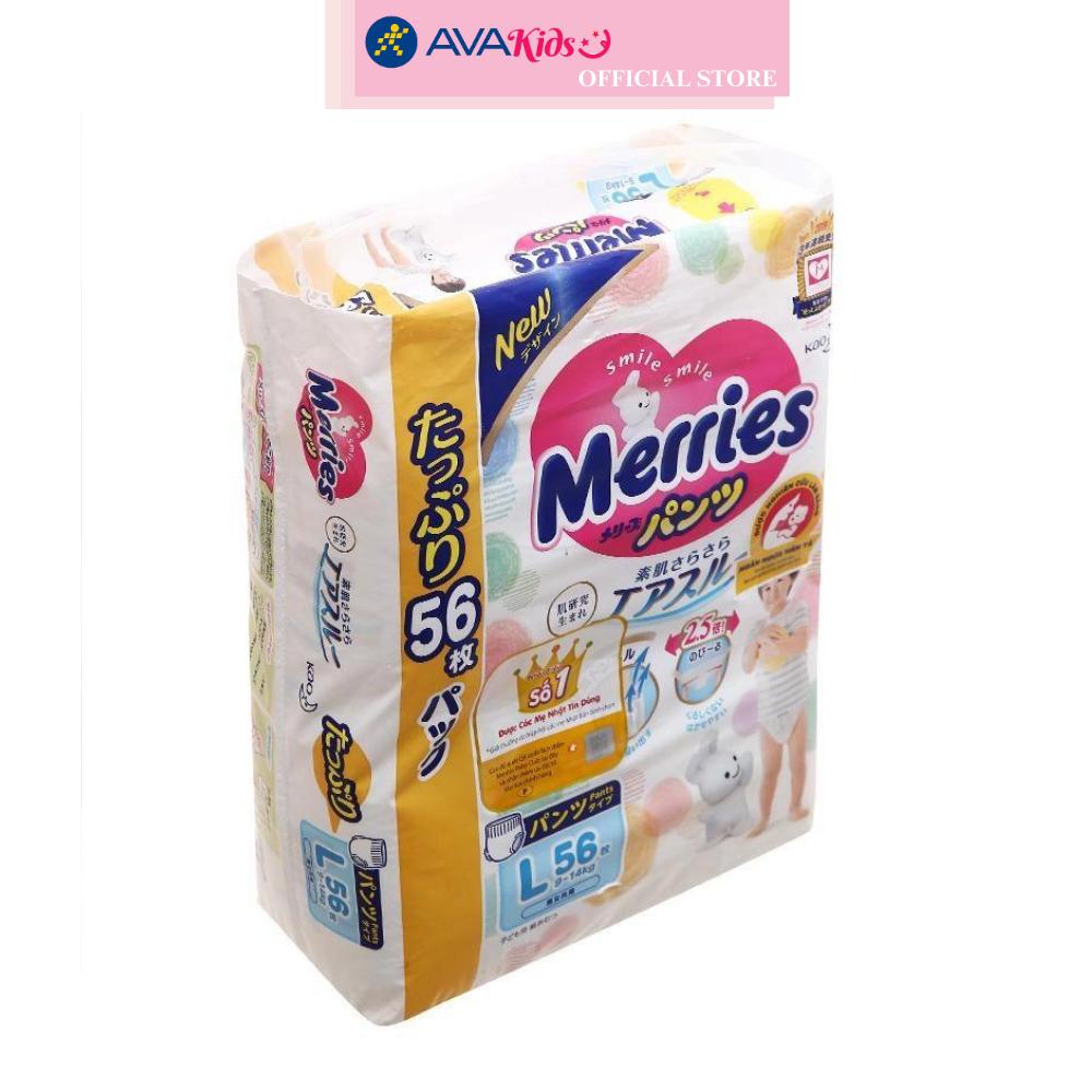 Tã quần Merries size L 56 miếng (9 - 14 kg)