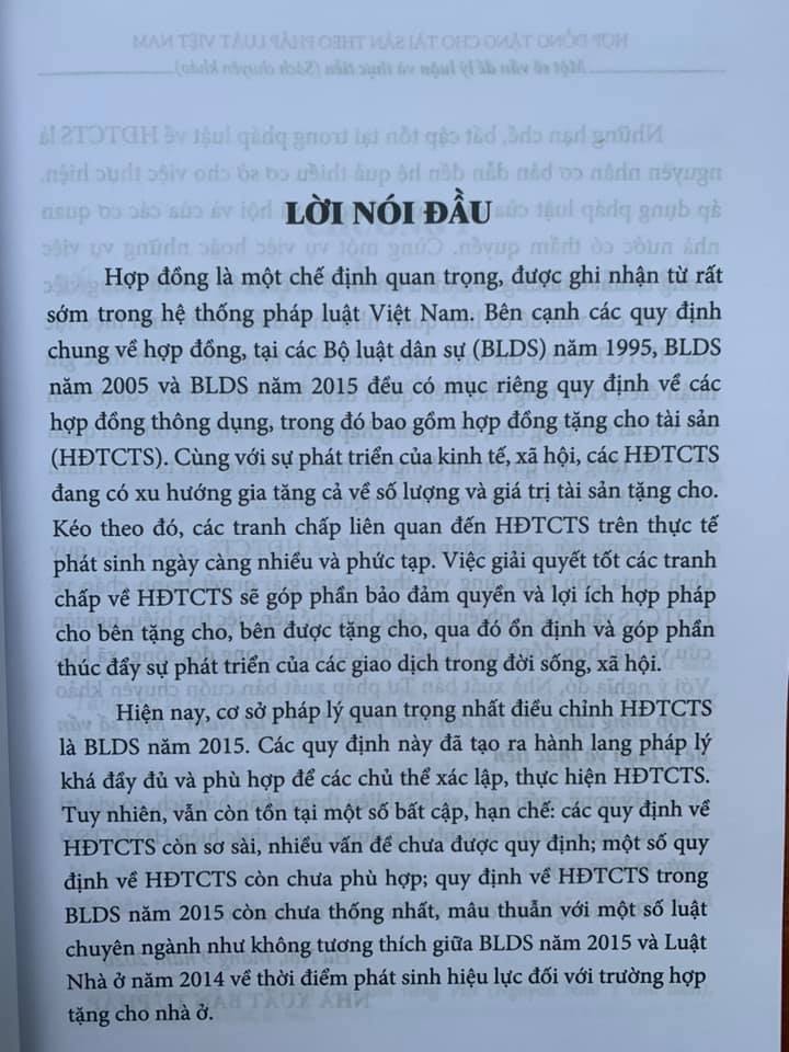 Hợp đồng tặng cho tài sản theo pháp luật Việt Nam