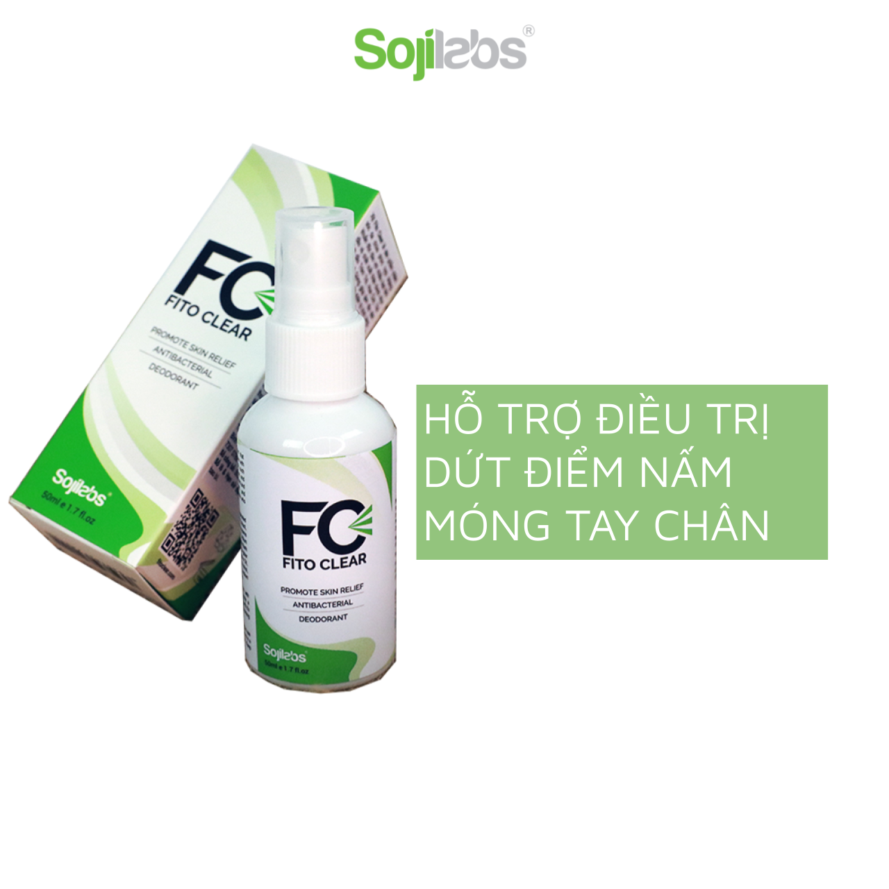 Chai Xịt Hỗ Trợ Trị Nấm Móng Tay, Móng Chân FITO CLEAR  hỗ trợ giảm tình trạng nấm ở móng tay, móng chân - Chai 50ml