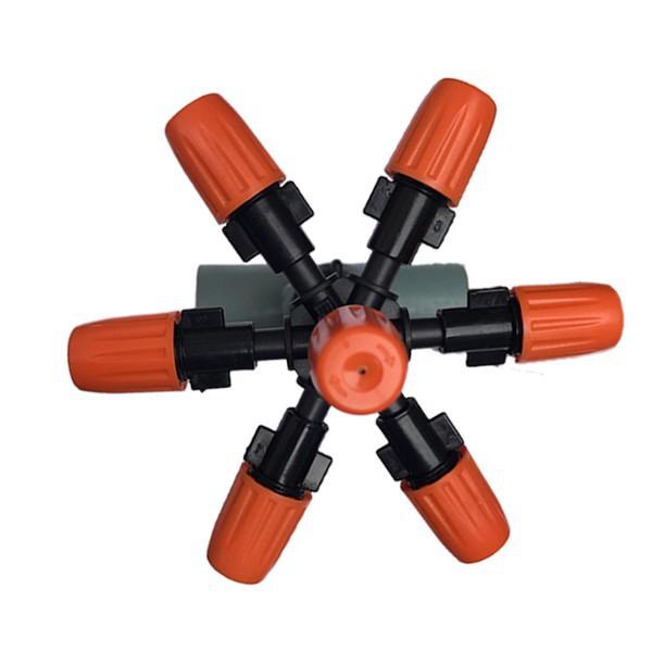5 Béc Phun Sương Tưới Lan Giá Rẻ 7 Cửa Màu Cam Gắn T 21MM Có Van Chống Rỉ Siêu Mịn