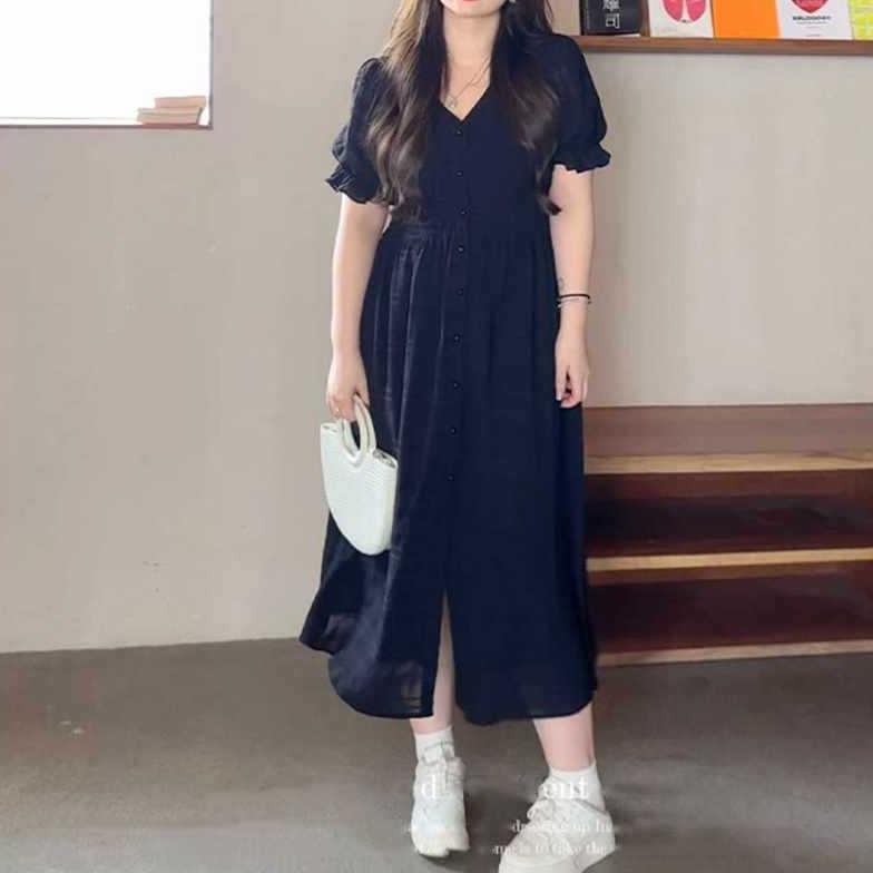 MIMI BigSize Đầm Tay ngắn dáng xòe chất tơ mềm mại_BS87
