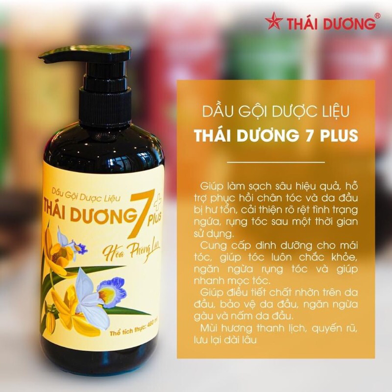 Dầu Gội Dược Liệu Thái Dương 7Plus (Chai 480ml)