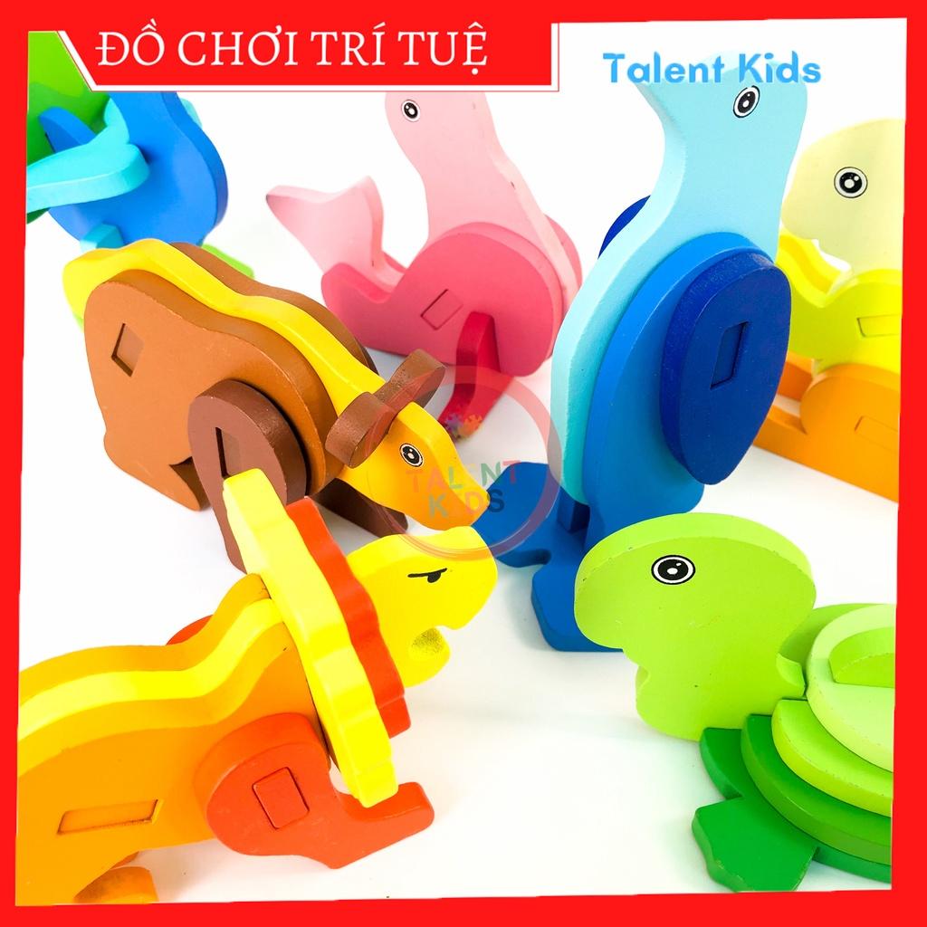 Bộ đồ chơi lắp ráp, đồ chơi ghép hình gỗ động vật 3D cho bé từ 3 đến 5 tuổi giúp phát triển trí tuệ