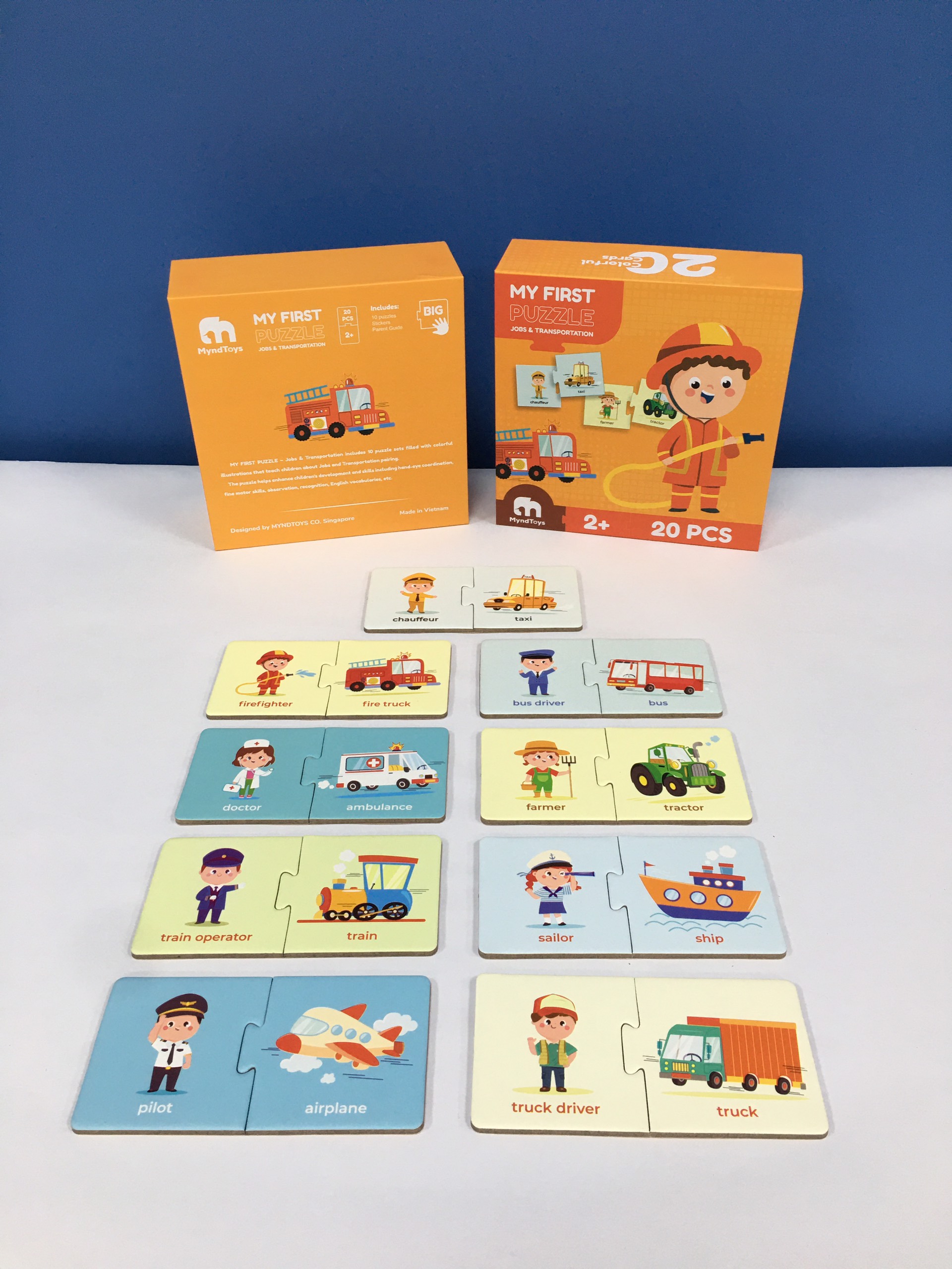 Đồ Chơi Xếp Hình MyndToys My First Puzzle - Jobs &amp; Transportation (Chủ Đề Nghề Nghiệp) Dành Cho Bé Trên 2 Tuổi