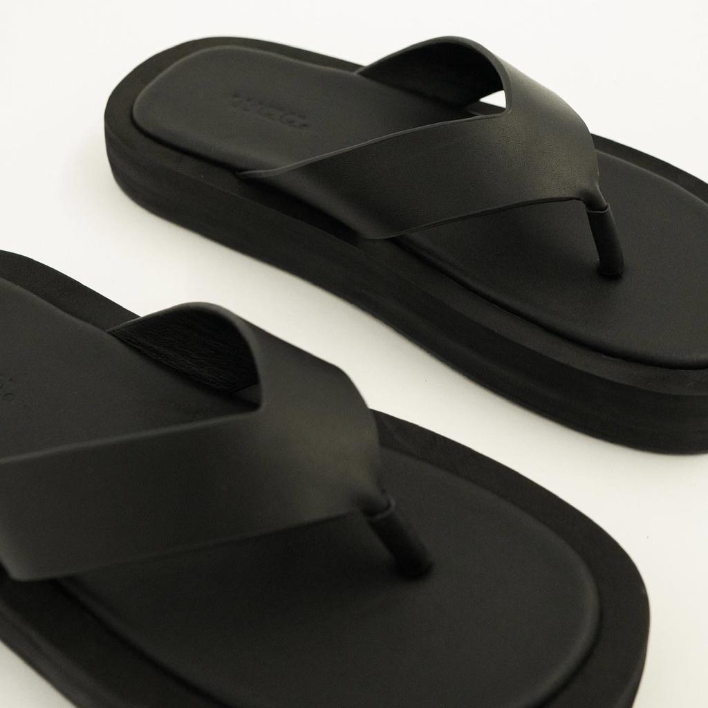 Dép Xỏ Ngón Đế Dày Unisex Waa. - DÀY FLIP-FLOPS - Đen