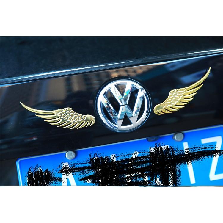Hình ảnh Đôi cánh thiên thần kim loại trang trí logo xe ô tô, tinh tế, sang trọng (Màu bạc)