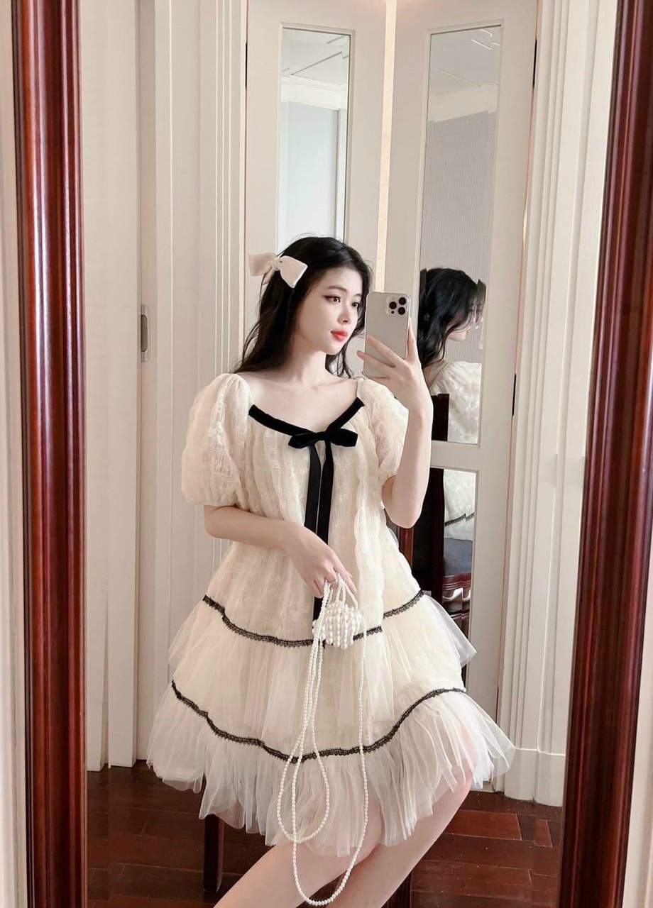 VÁY SUÔNG TIỂU THƯ  MÀU Y HÌNH