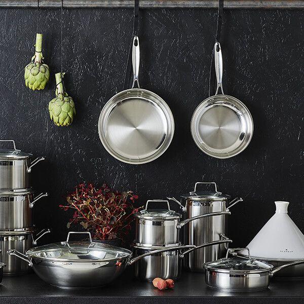 Chảo inox từ cao cấp Scanpan Impact 24cm 71002400, đúc đáy 3 lớp, dùng máy rửa bát, hàng chính hãng
