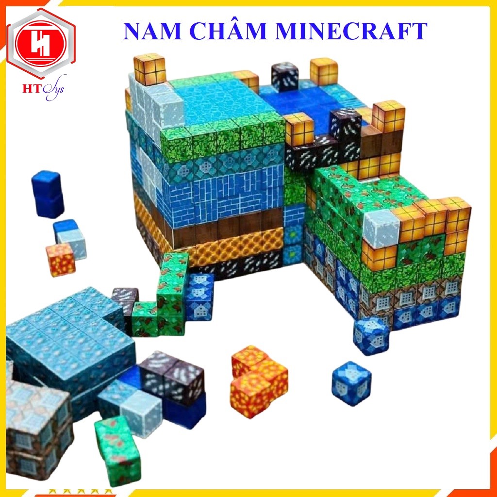 Combo 50 Khối Minecraft Nam Châm, Đồ Chơi Lắp Ráp Có Từ Tính Mô Hình Xây Dựng Cho Bé Sáng Tạo, Đồ Chơi Trẻ Em HT SYS