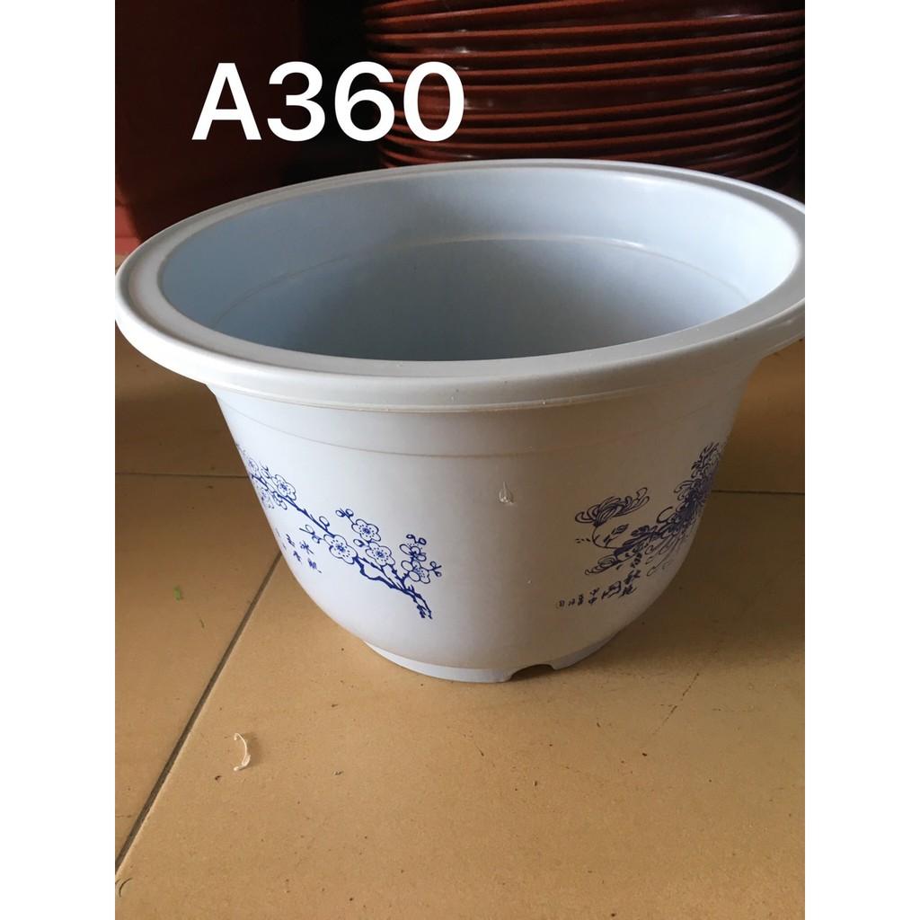 2 chậu nhựa tròn A360 kích thước 30x20cm