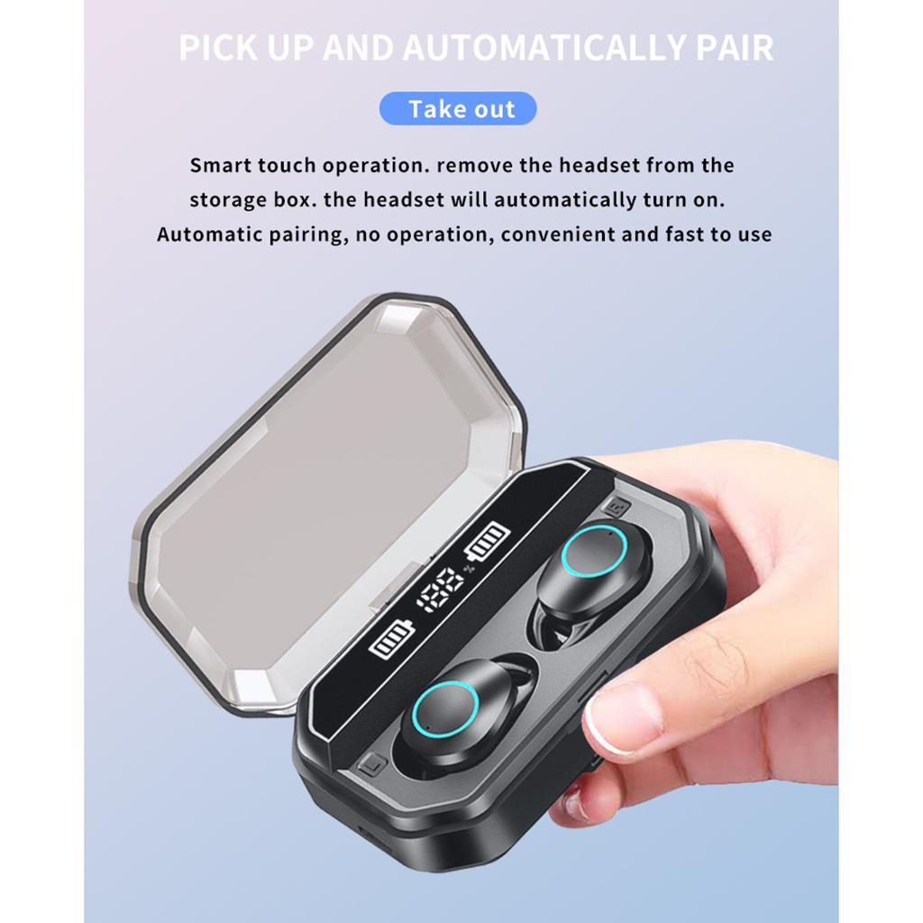 Mini Hifi Stereo 4000mAh Bluetooth 5.0 Earphone with Flashlight