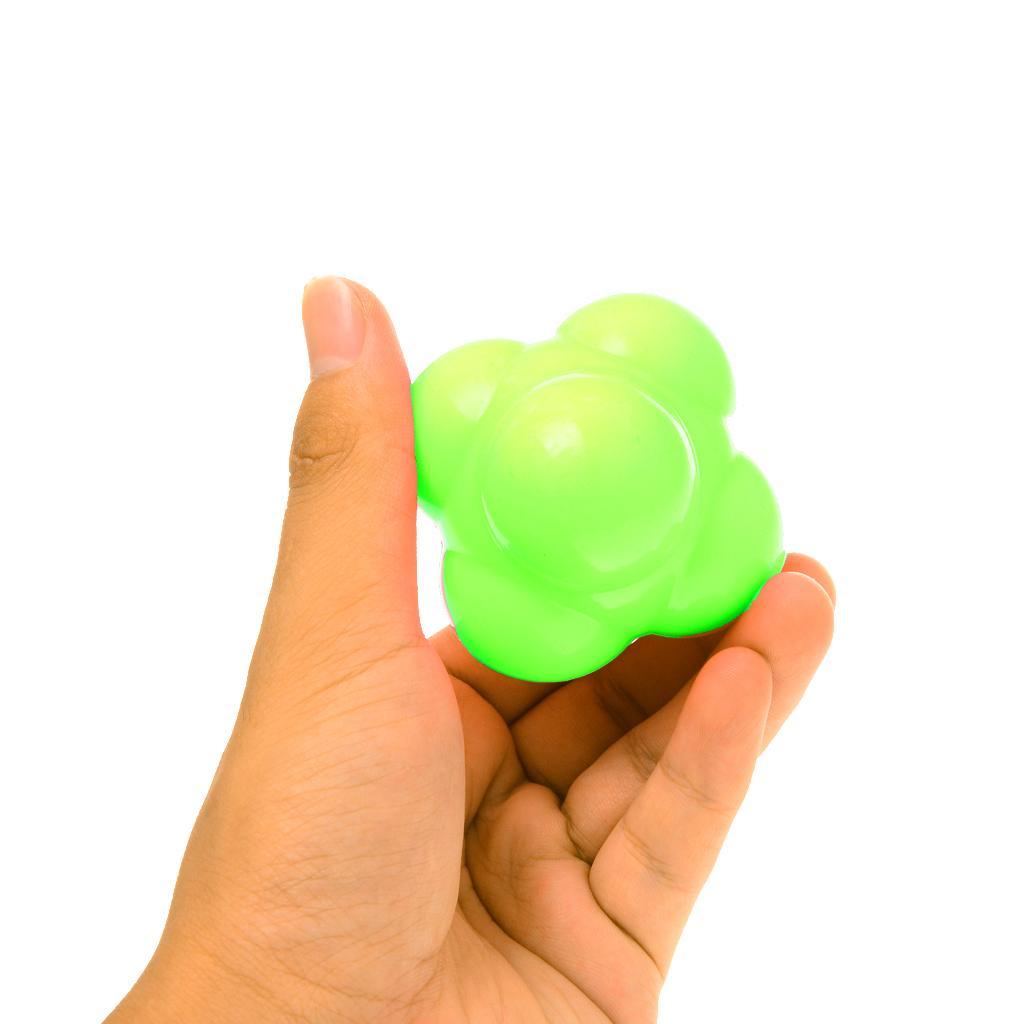 Six-Sided High-Bounce Reaction Ball, for Multi Sports Speed Agility Training Tool - Soft Toughness &amp; Premium - 3 Colors for Selectable