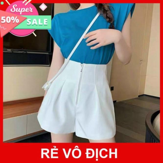 Quần Sooc Nữ Vải Cao Cấp Quần Short Nữ Thiết Kế Cạp Cao Khóa Giữa