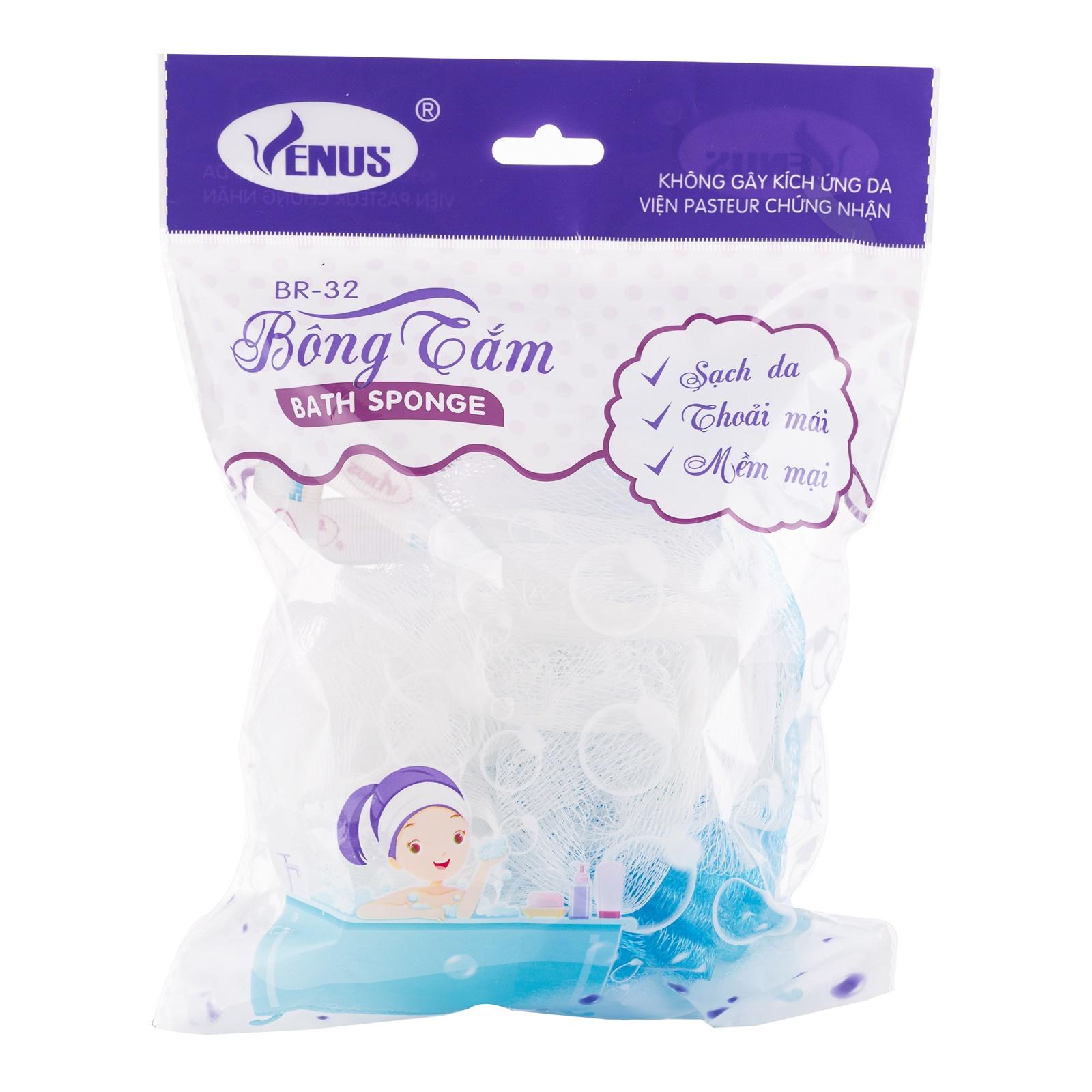 Combo 3 Bông tắm tròn Venus BR32-Tạo bọt nhiều, tấy da chết, thẩm thấu sữa tắm nhiều,massge thư giãn