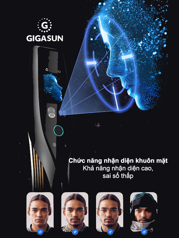 Khóa cửa xác thực Face Gigasun X8 - Thông minh, Siêu bền