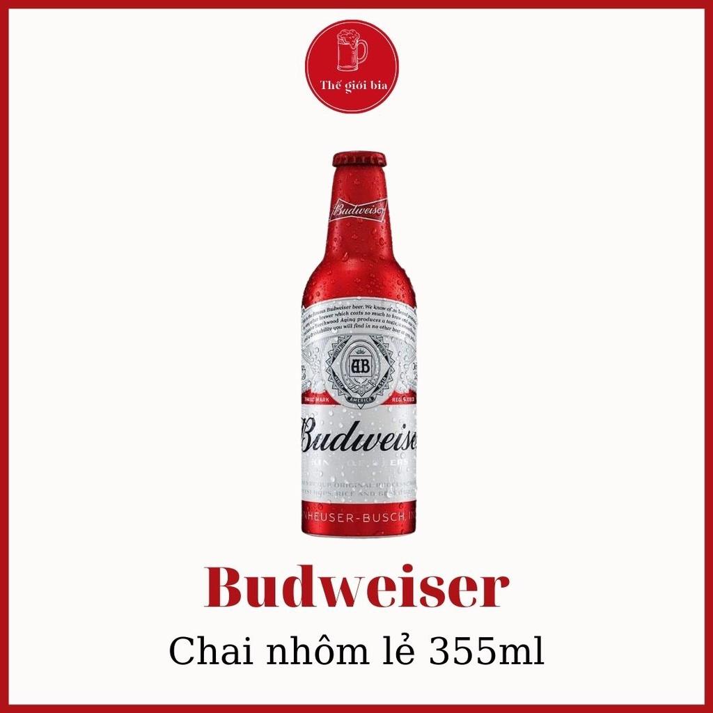 Chai bia BUDWEISER ALUMINUM 355 ml lẻ dùng thử