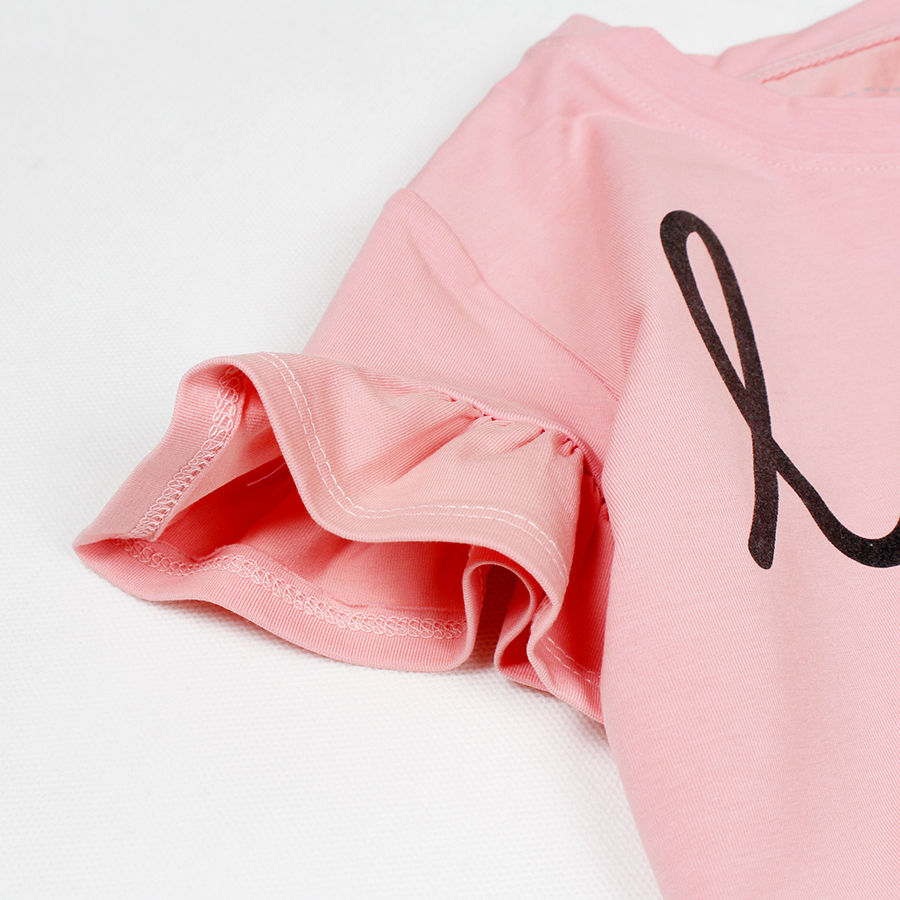 Áo thun form lớn in chữ LOVE tay cánh tiên cho bé gái từ 22 kg đến 34 kg từ 7 tuổi đến 12 tuổi 06863-06867