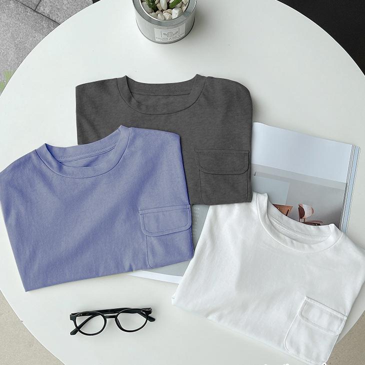 Áo thun bé trai bé gái ngắn tay cổ tròn cotton trơn co mềm mại thoáng mát Magickids Quần áo trẻ em đi học đi chơi
