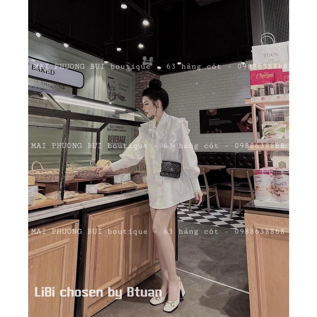 Áo Sơ Mi Trắng Tay Dài Cổ Nơ MSA001