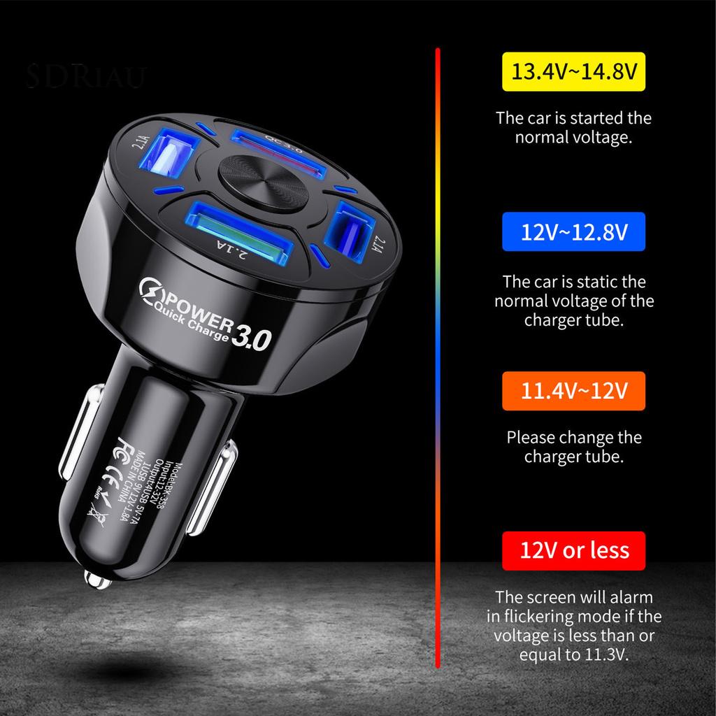 Tẩu Sạc Nhanh Qc3.0 4 Cổng Usb Cho Điện Thoại Thông Minh